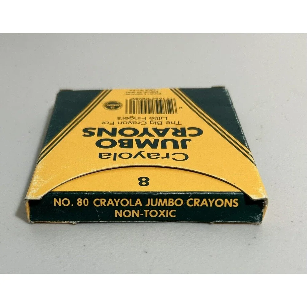 Vintage 80s Crayola 8 Pack Jumbo Crayons Box, Binney & Smith - Lot Of 2 Boxes